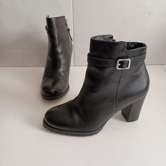 Lauren Ralph Lauren Carole Black Leather Moto Booties Ankle Boots Size 6B - Picture 12 of 12